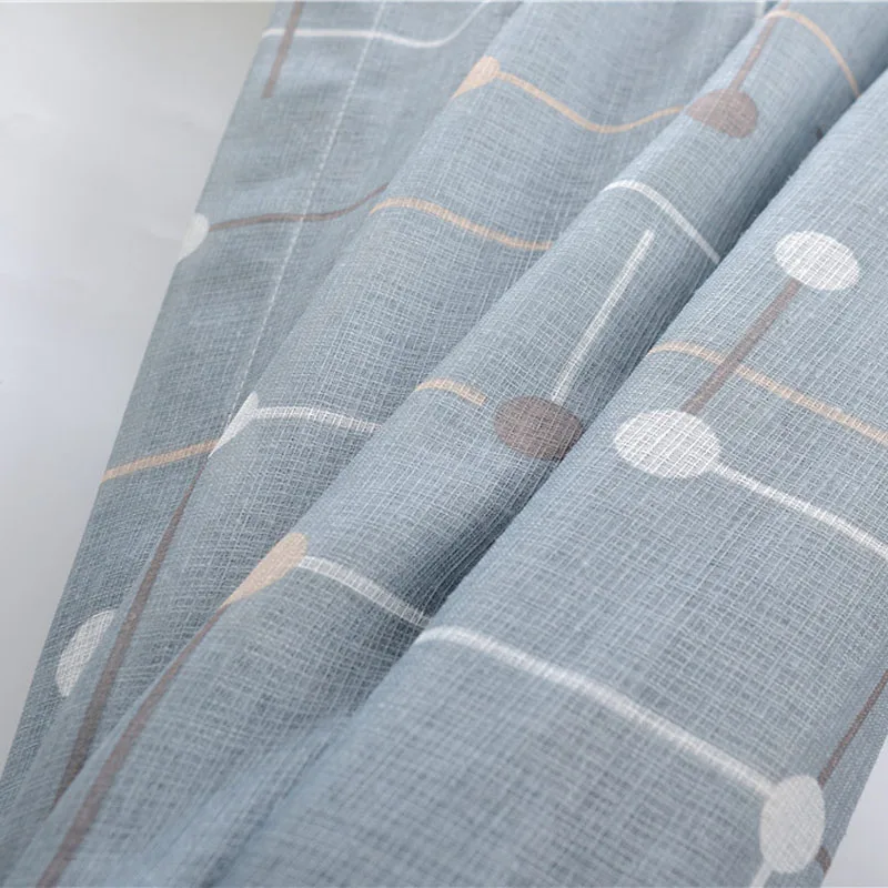 Льняные Шторы геометрический шахматном порядке Кухня окна Спальня шторы из