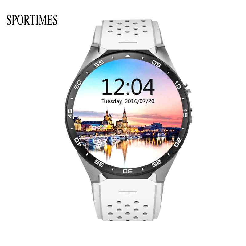 2017 sportimes Новый цифровой Smart Наручные часы kw88 3G WI FI GPS сердечного ритма AMOLED HD Экран