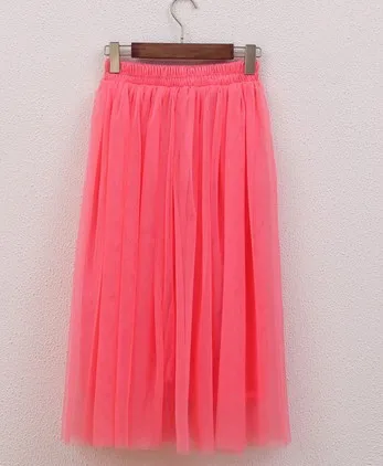 FOLOBE разноцветная трехслойная винтажная модная женская длинная фатиновая юбка