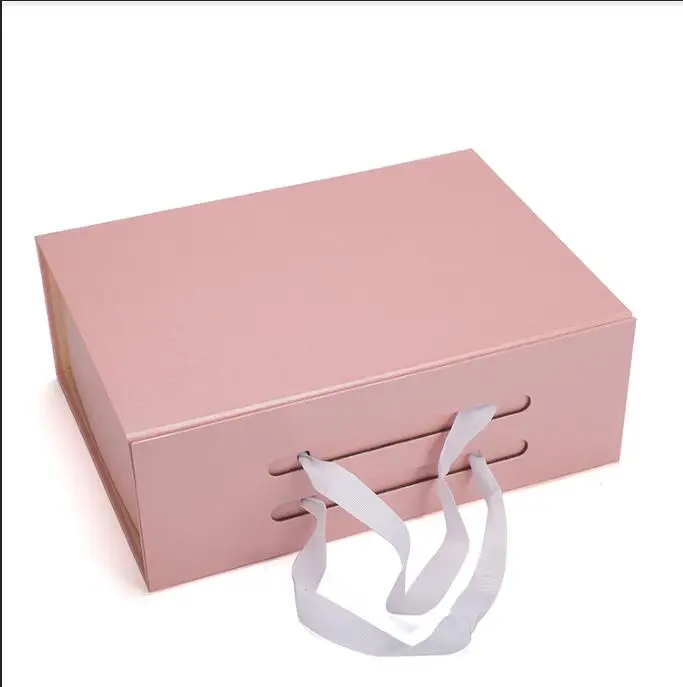 pink Черная/белая/Розовая упаковочная коробка для волос, упаковка для упаковки, подарочные коробки высшего класса для сумок, могут быть с логотипом на заказ - Цвет: pink