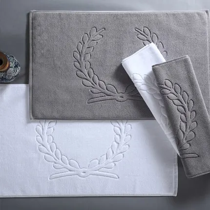 White, Grey Cotton Hotel Home Flool Towel Bathroom Carpet Absorbent Non-slip Bath Mat Step Foot Pad Toilet Rugs 45*75/50*80cm