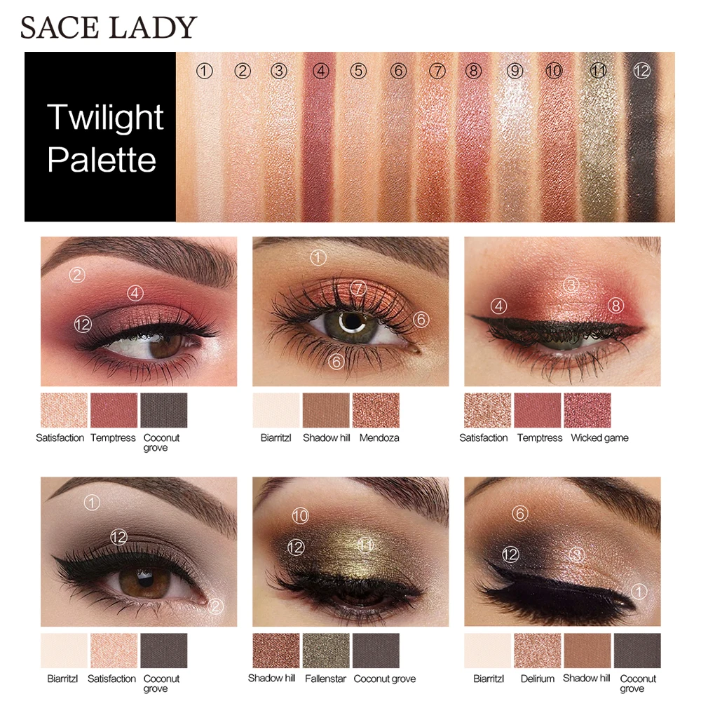 Sace Lady профессиональная палитра теней для век Макияж Блеск матовые тени макияж