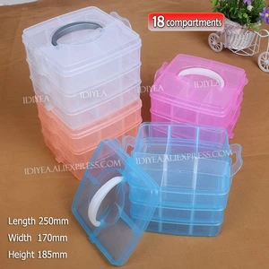 Складная коробка Samll для хранения, 3-слойные регулируемые слоты, съемные разделители для самостоятельного изготовления ювелирных украшений, бусин, Домашний Органайзер для игрушек