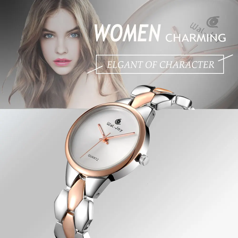 Wal-Joy, брендовые роскошные женские часы, браслет, часы для девушек, элегантное платье, часы, женские водонепроницаемые часы из сплава, кварцевые(WJ9001