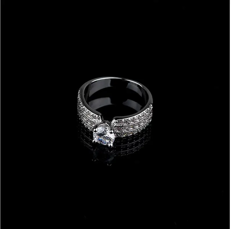 LZX модный Кристальное украшение обручальное кольцо для мужчин белый/розовое