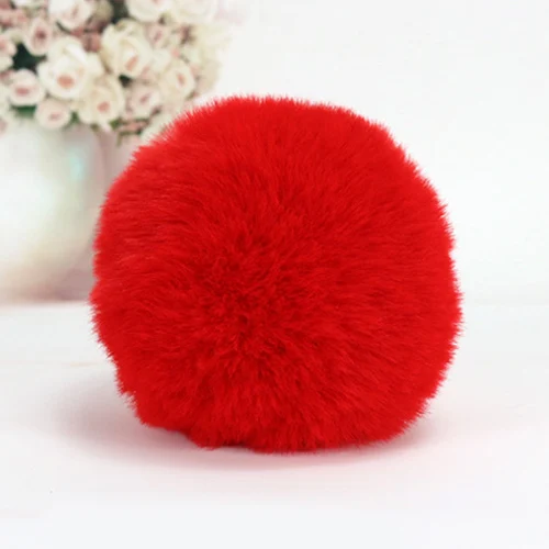 Red Dog Новинка, милый помпон, пушистый мех, собачий брелок, искусственный помпон из меха кролика, шар, брелок для ключей, Женская Автомобильная сумка, помпон, брелок, держатель, подарок - Цвет: Red Dog