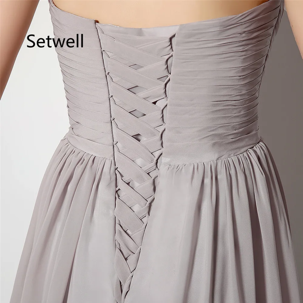 

Setwell Simple Chiffon Bridesmaid Dress Lace Up Back Wedding Gowns Custom Made Summer Bridesmaid Dress