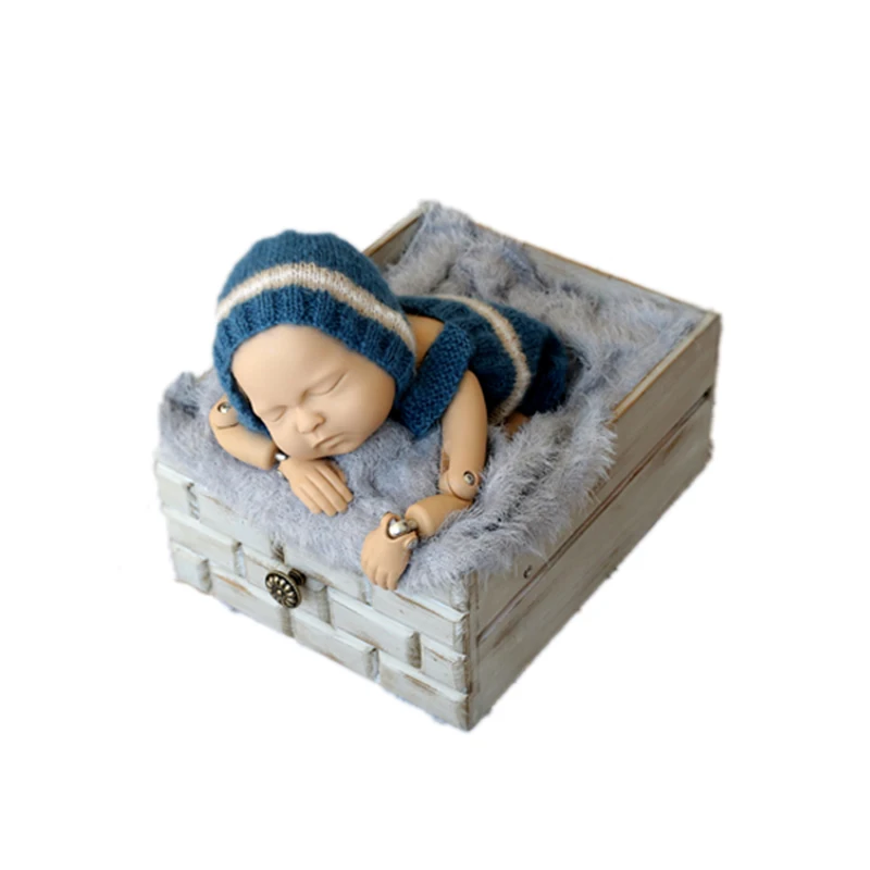 Newborn Wood Cradle Baby Photography Bed Wooden Fabric Props for Newborn Photography Props Lovely Newborn Wooden Bed Posing Bowl