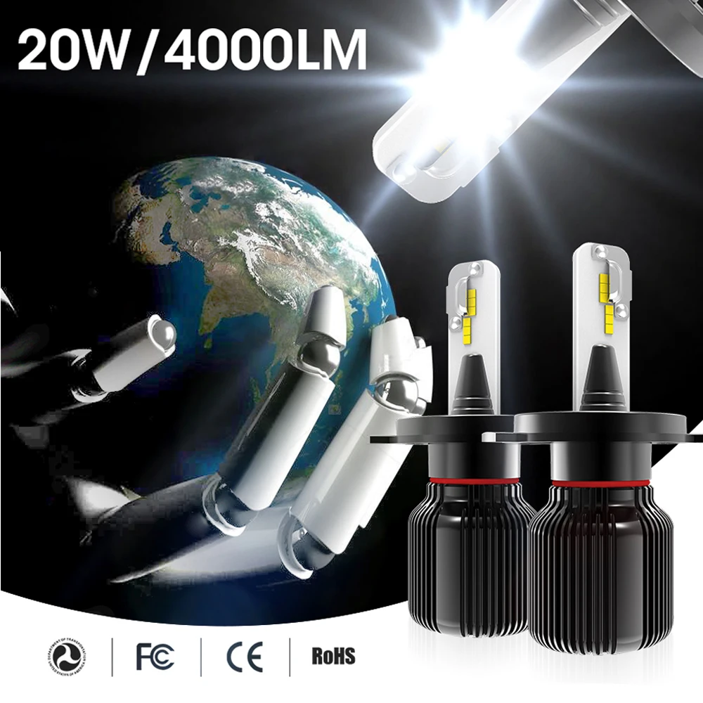 2 шт. Автомобильные светодиодные лампы H7 H11 5 боковых ламп чипы CSP HB3 9005 9006 HB4 40 Вт 6000