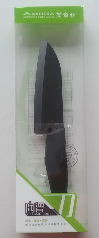Middia 5 &quotзеркало Черное Лезвие Керамический нож Santoku для тонкой нарезки кухонных