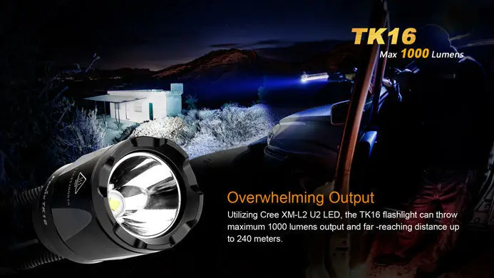 2018 Новый Fenix TK16 Cree XM L 2 (U2) светодиодный фонарик 5 режимов Max 1000 люмен