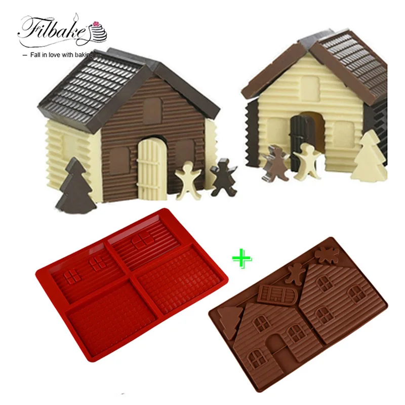 FILBAKE инструменты для выпечки DIY 3D набор рождественских пряников дома 2 шт