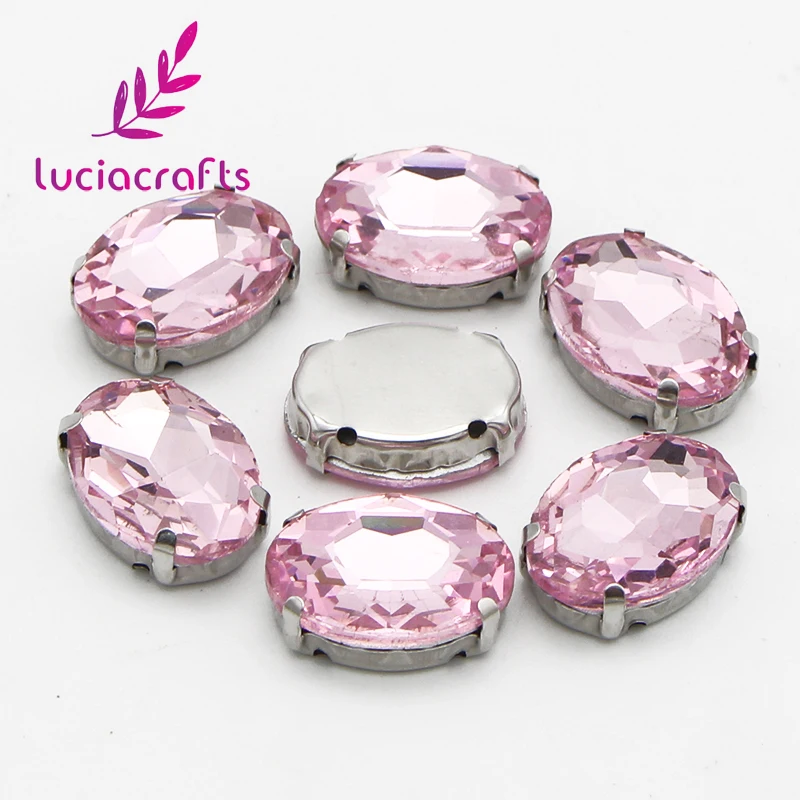 Lucia crafts 10 шт./20 шт. 13*18 мм разноцветная овальная дрель стеклянные стразы для