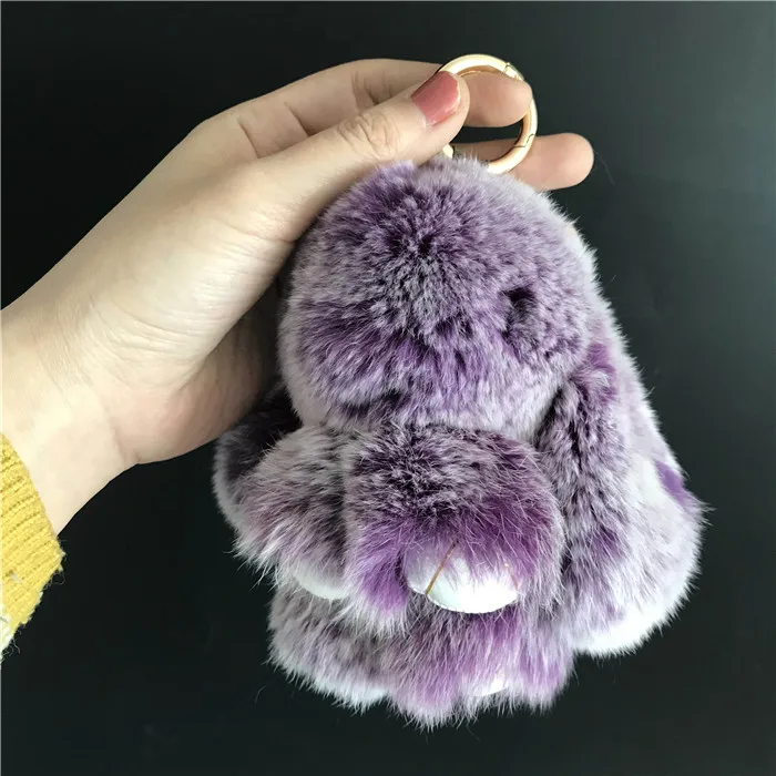 purple frost Magicfur-1 шт. 15 см " Мороз Настоящий мех кролика милый кролик игрушка брелок сумка Жук Шарм брелок pendan аксессуары - Цвет: purple frost
