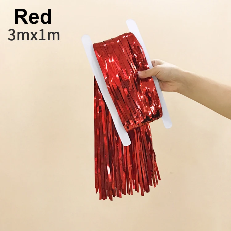 3M-Red 3 м золотые вечерние фольга бахрома занавеска с блестками День Рождения украшения для взрослых занавески s свадебный фон Хэллоуин украшения - Цвет: 3M-Red