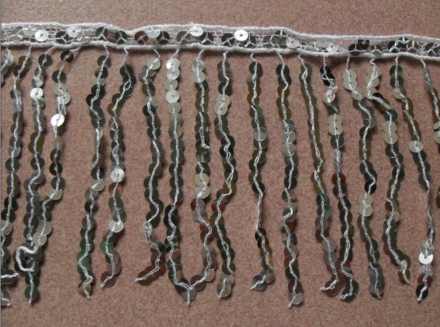 В свободном доступе! Моющаяся 15 см широкая бахрома с блестками металлическое