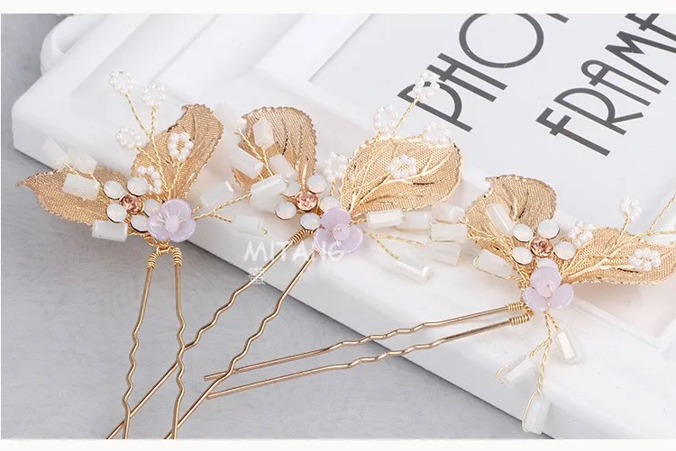 Jonnafe Boho золотые свадебные украшение на голову в виде листка Свадебная лоза шпильки цветок Для женщин Выходные туфли на выпускной Аксессуары для украшений для волос повязка на голову