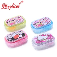 free shipping new fashiong cartoon contact lens case 50pcs four color choose