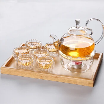 05 Tea Set Стекло чай горшок набор чашек термостойкие послеобеденный чайный сервиз чашка и блюдце полный набор кунг-фу фильтр чайный набор - Цвет: 05 Tea Set