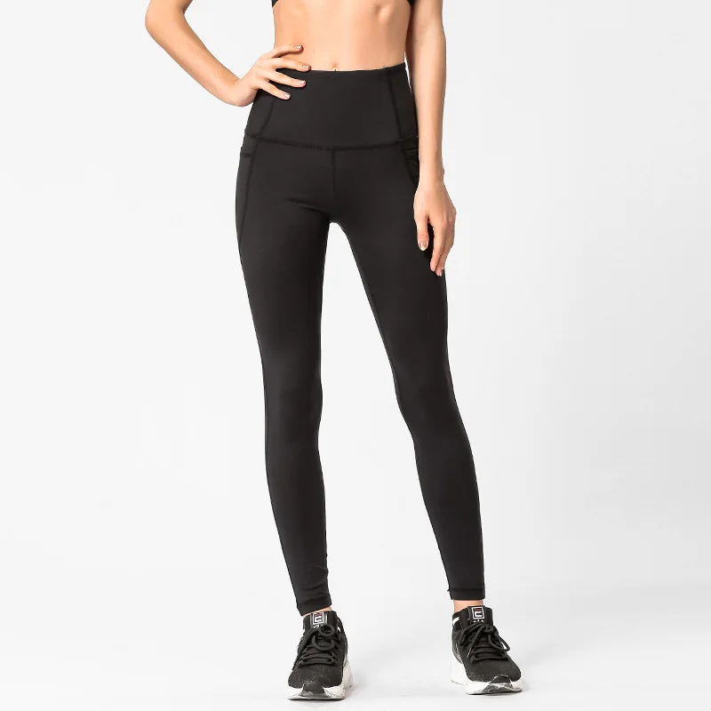 AALAMGEER черные спортивные Леггинсы для йоги с высокой талией фитнеса Feminina карманом