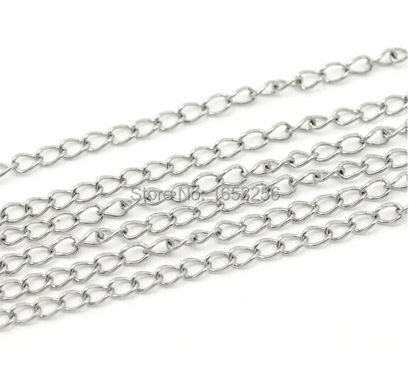 

Lot of 10 meters Thin 2mm 316l Stainless Steel Link Chain Jewelry Finding / Marking Wholesale Extension chain