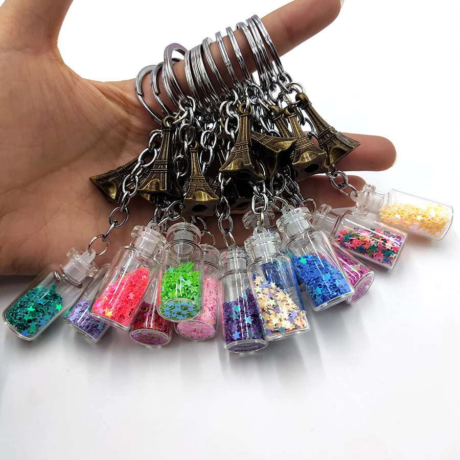 Модная 12 видов цветов бутылка для дрифта брелок влюбленных пар подарок девушек