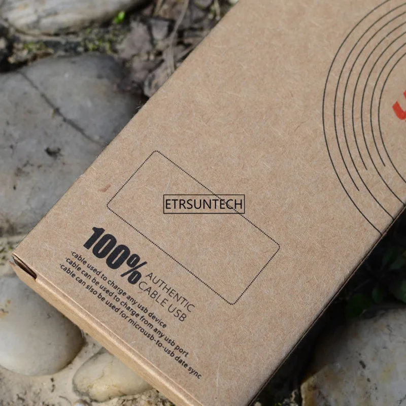 2000 шт./лот из крафт бумаги мобильный телефон Micro USB кабель бумажная упаковочная