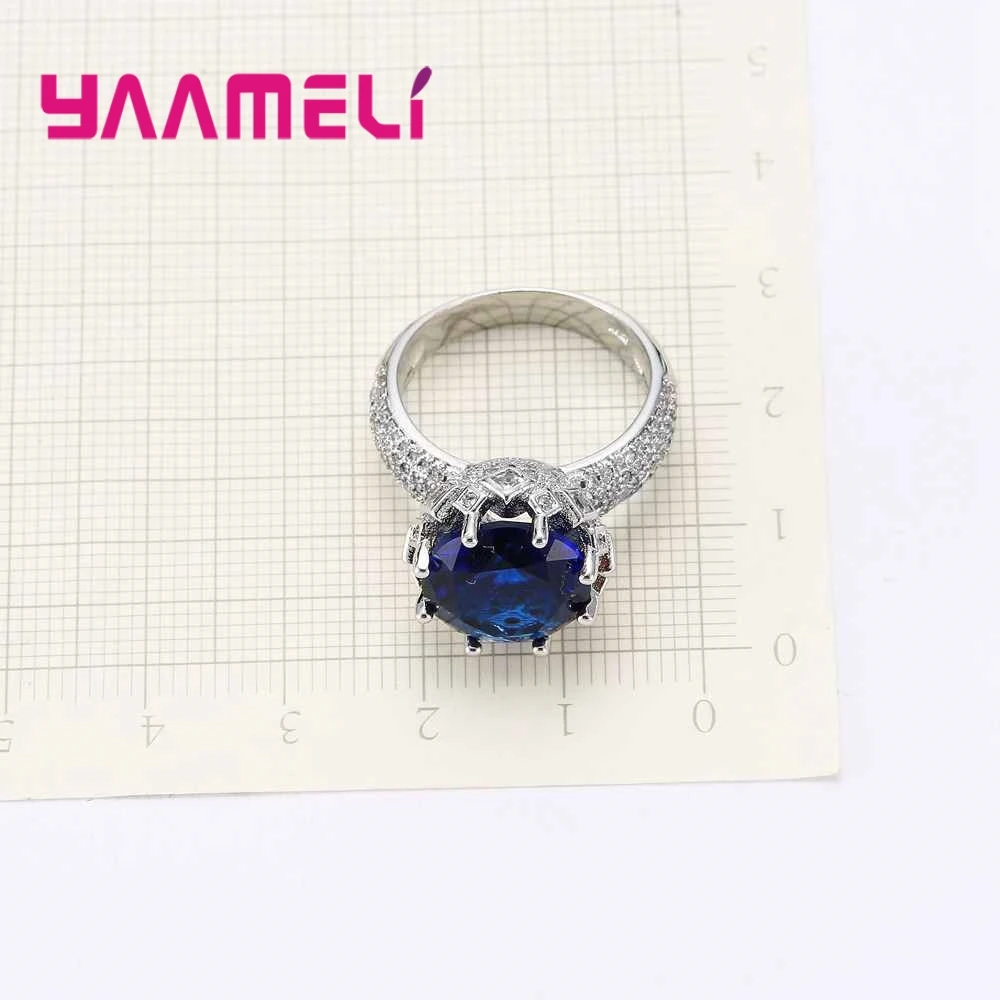 Женское кольцо из серебра 925 пробы с круглым кристаллом | Украшения и аксессуары