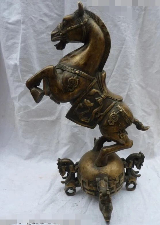 18 &quotКитайская народная бронзовая резная отличная Красивая Реалистичная статуя