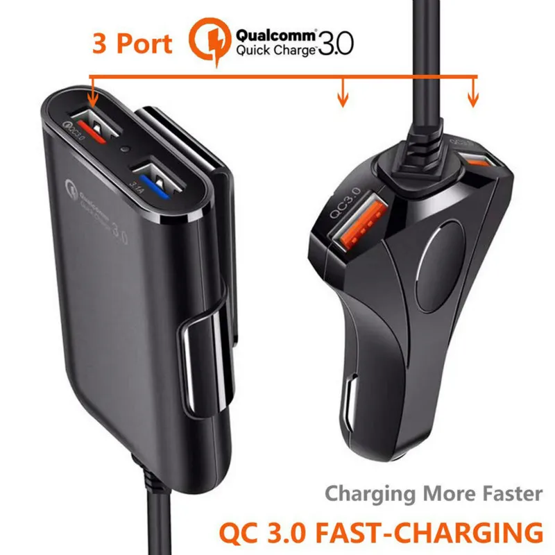 4 порта USB быстрая зарядка 3 0 для переднего/заднего сиденья автомобильное