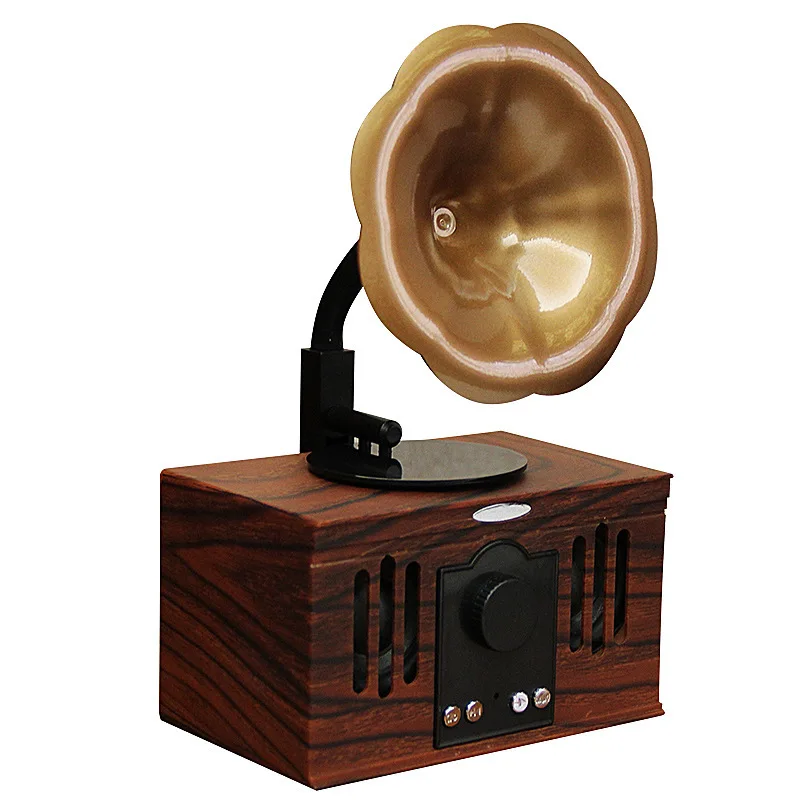 Винтажный мини фонограф Bluetooth динамик беспроводные басы стерео колонки
