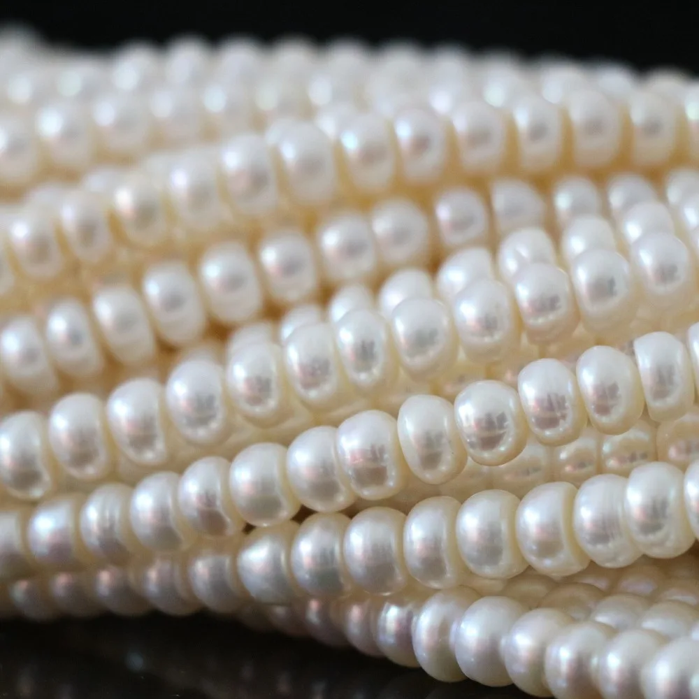 Fashion natural cultured freshwater white abacus rondelle pearl loose beads 7-8mm high grade diy jewelry making 15inch B1348 | Украшения и