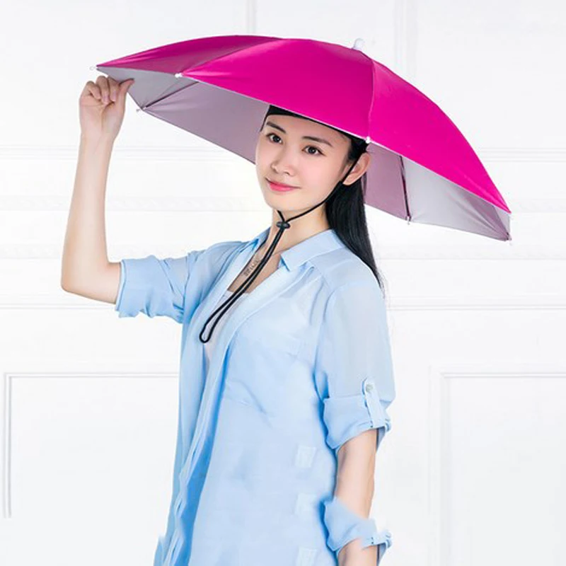 Parasol Head Umbrella Hat Foldable Free Hands Outdoors Waterproof Multi-shapes Headwear Shade Hiking Fishing Camping Cap |