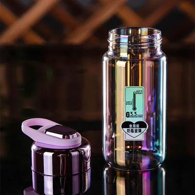 Стеклянный чайник открытый фруктовый велосипед Бутылка нано dazzle цвет