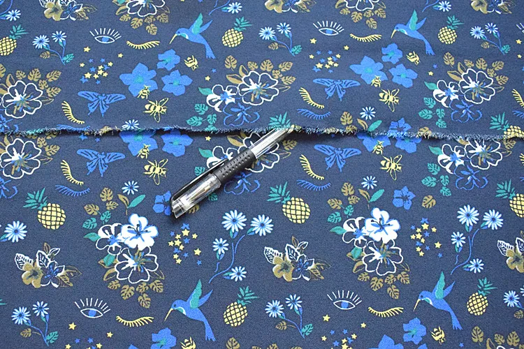 2018 floral print fashion chiffon fabric soft comfortable clothing tissue for women summer dress skirt patchwork sewing by meter | Дом и сад