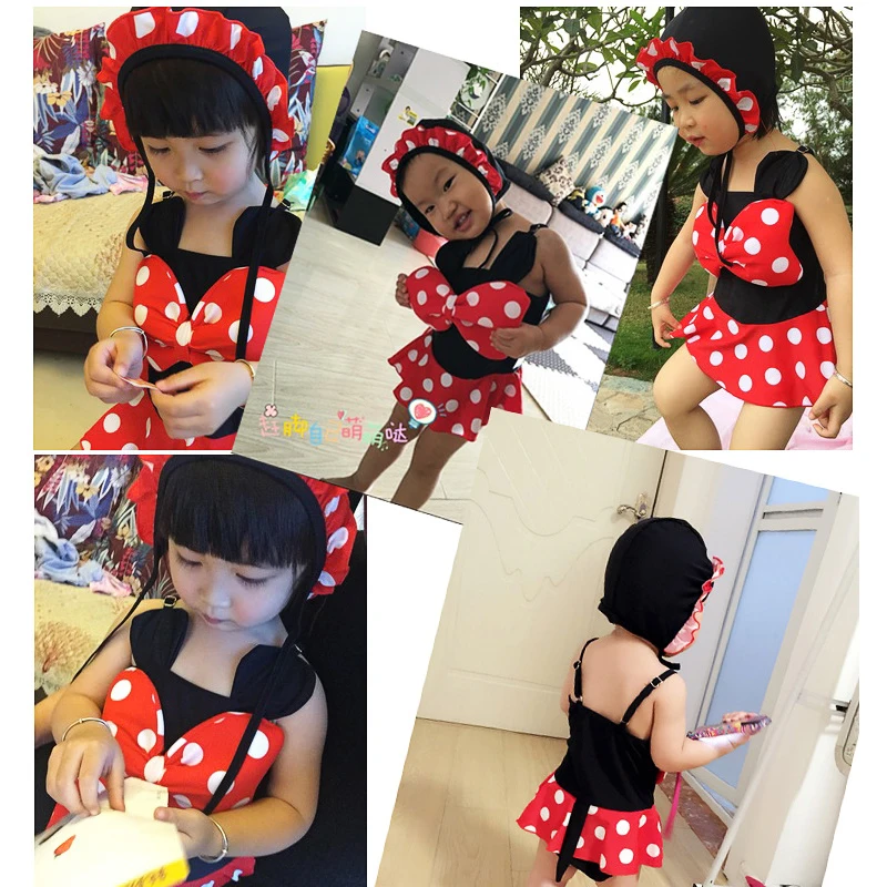 2018 Children Cartoon Swimwear Girls One Piece Swimsuit Kids Swimming Suit Baby Bikini Lovely Bowknot Lotus Leaf Hemline | Спорт и