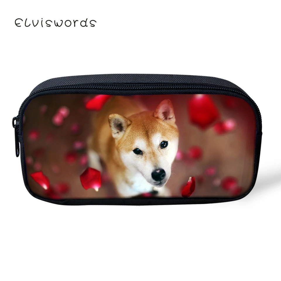 Детский пенал ELVISWORDS Kawaii shaba Inu Dogs с рисунком для студентов канцелярская коробка