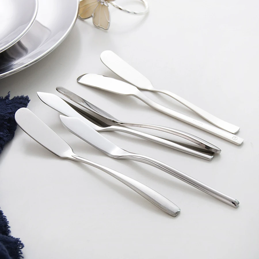 Golden fork spoon18/10 talheres de aço inoxidável talheres colheres facas garfos conjunto faqueiro inox casa jantar 50f015