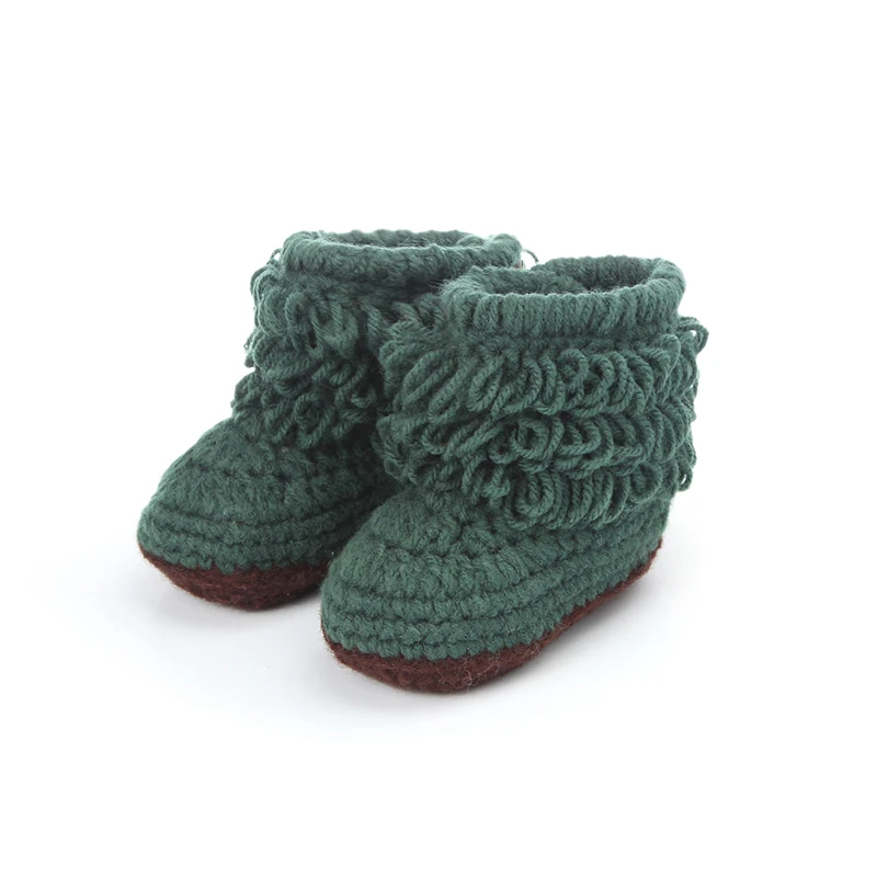 New Fashion Baby Crib Shoes Crochet Knit Fleece Boots For Boys&ampGirls Lovely Warm Infants Socks Handmade Wool 2018 Winter | Мать и