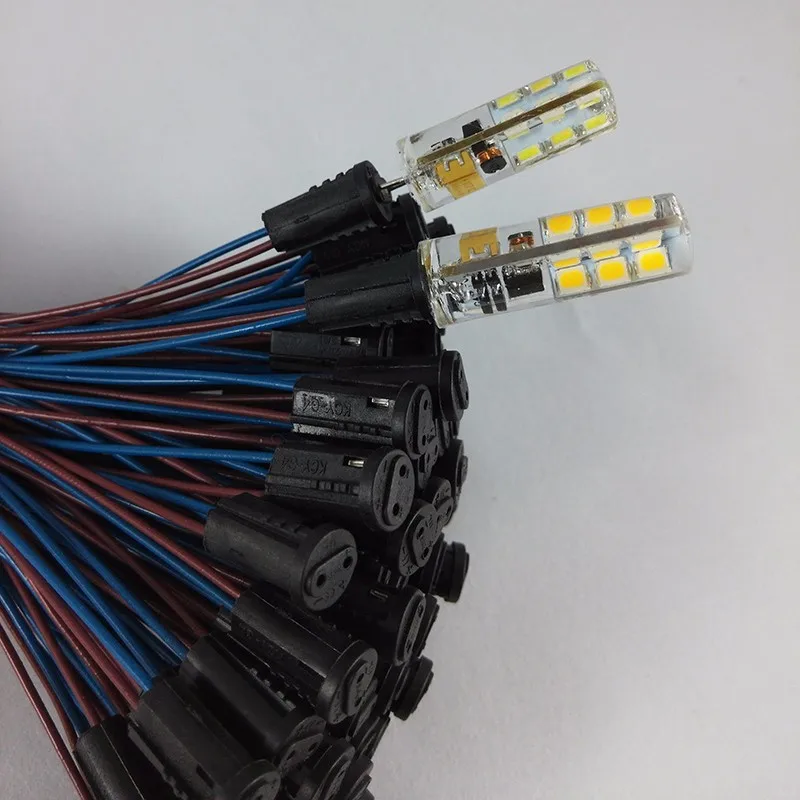 10 шт., высокое качество 57 см кристалл лампа держатель лампы гнездо, G4 led/G4/лампочка разъем, 12 в 10-20 Вт, аксессуары для освещения