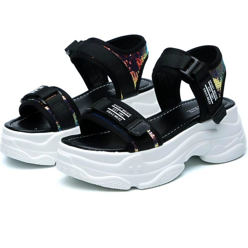 CPI 8CM High Platform Women's Sandals 2019 Fashion Summer Women Beach Chunky Sandal Casual Thick Soled Woman Shoes White A0-78 | Обувь