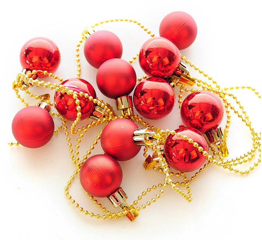 5pcs 190cm Gold/Red 3cm Round Ball Garland Chain For Christmas Xmas Party Holiday Tree Venue Hanging Decoration | Дом и сад