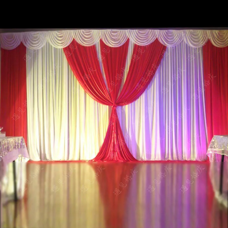 2017 свадебный фон Свадебные шторы драпировка реквизиты красный и белый 10 футов (H) *