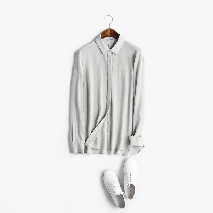 Тяжелый чистый шелк длинный 100% тутового шелкопряда Топ для женщин большие