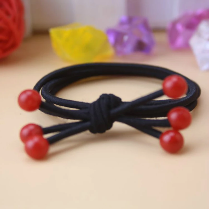 Женская эластичная повязка на голову с 6 красными бусинами|Украшения для волос| |