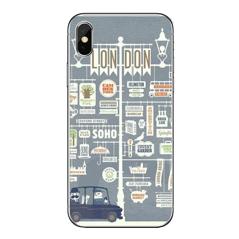 London арт для samsung Galaxy A5 A6 A7 A8 A9 J4 J5 J7 J8 2017 2018 Plus Prime мягкий прозрачный shell охватывает |
