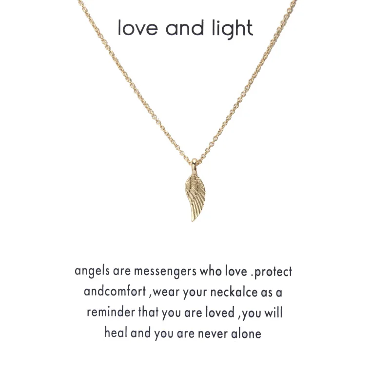 Цепочка с подвеской в виде крыла на удачу ювелирное изделие открыткой желания