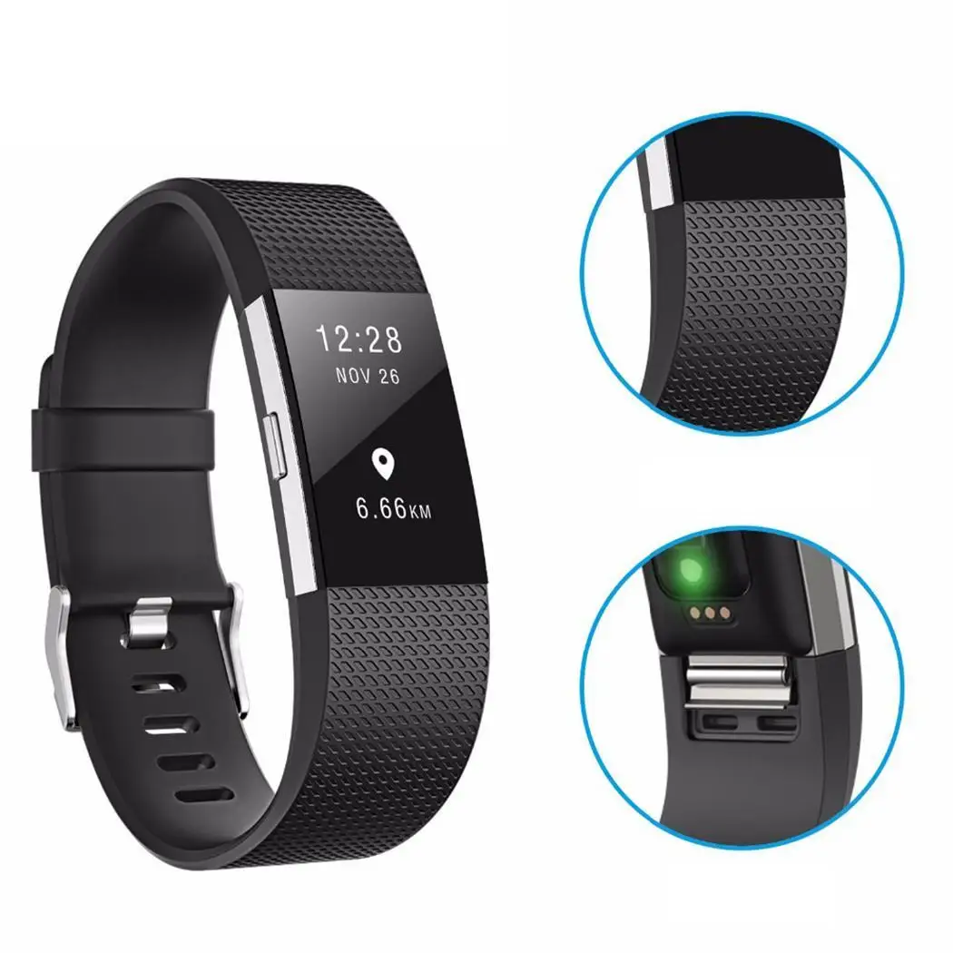 Сменный ремешок на запястье мягкий силиконовый для часов FitBit Charge 2 белый красный