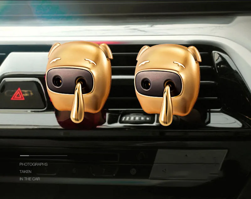 Golden Автомобильные вентиляционные отверстия духи клип освежитель воздуха встряхивание Свинья Нос авто Интерьер аромат милый мультфильм куклы автомобиль орнамент аксессуары - Название цвета: Golden