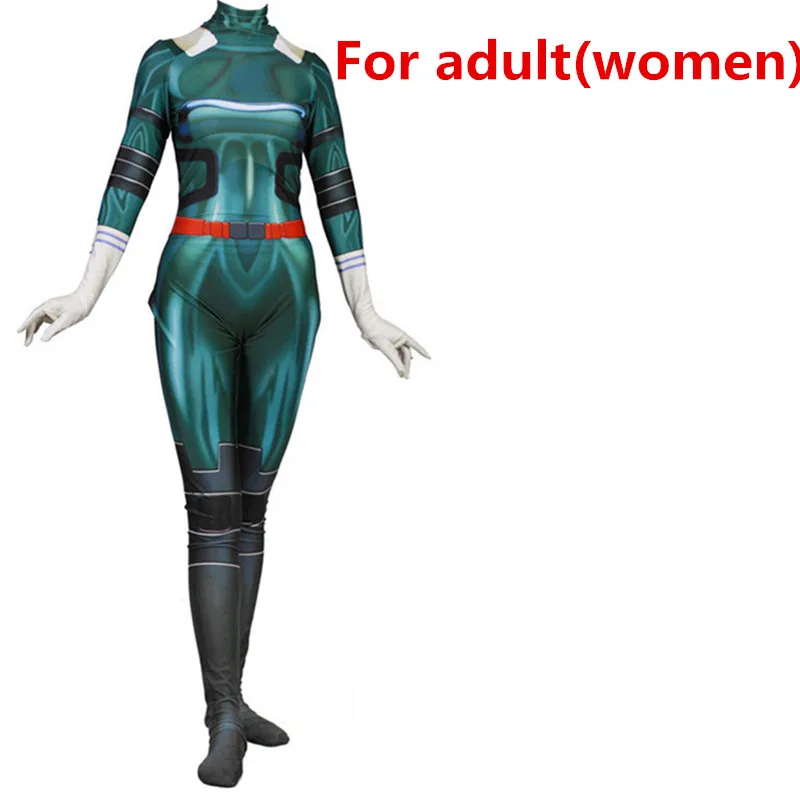 For adult (women) Аниме Мой герой Academy Косплей Midoriya Izuko Deku костюмы парик мужчины женщины zentai боди костюм костюмы на Хэллоуин для детей и взрослых - Цвет: For adult (women)